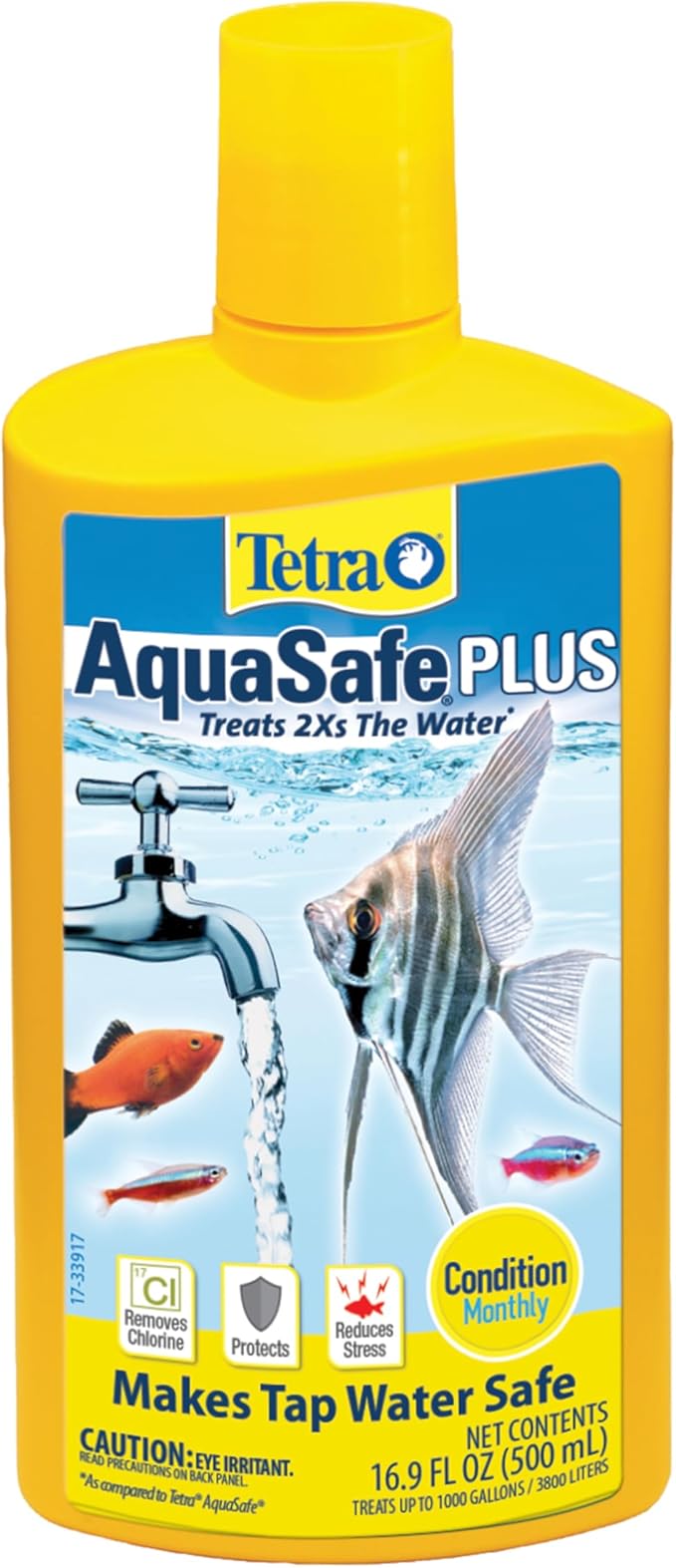 Tetra AquaSafe Plus 16.9 Ounces, aquarium Water Conditioner And Dechlorinator