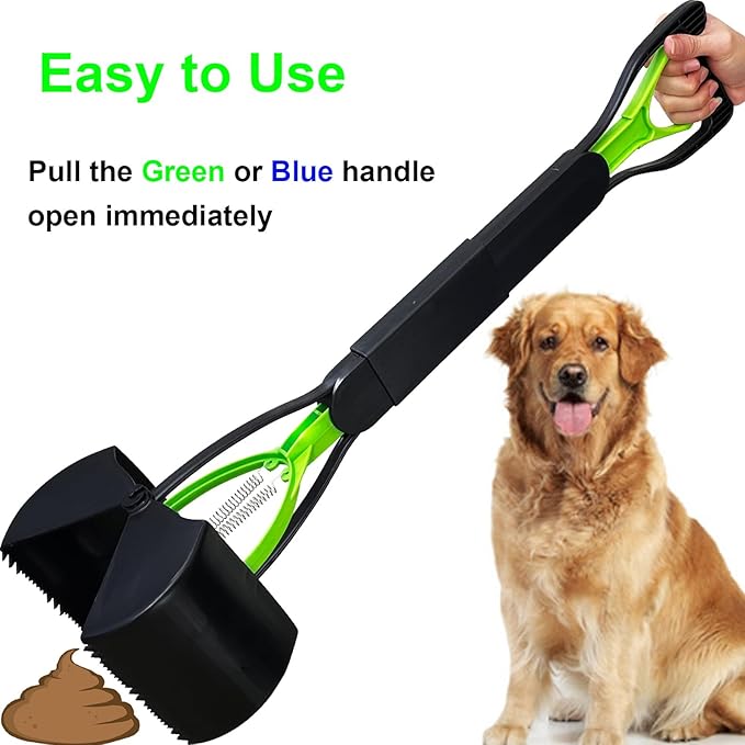 ienjoyed 2-Pack Pooper Scooper for Large Small Dogs Heavy Duty, 28" Long Handle Poop Scoop for Yard, Grass, Gravel, Dog Poop Grabber with High Strength Material and Durable Spring