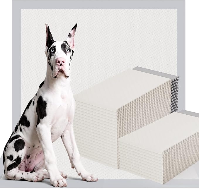 Gardner Pet 44" x 63" Extra Large Pee Pads for Dogs, ‌Enormous Puppy Pads, Dog Pads with Anti-Slip Particle, Puppy Training Pads, Grey 40 Count