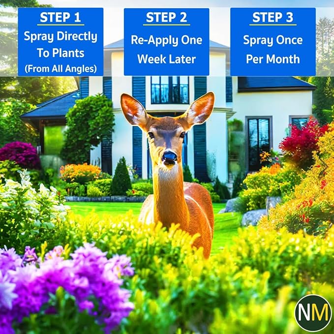 Nature’s MACE Deer & Rabbit Mace, Deer Repellent for Plants, 40 oz Combo Kit, Peppermint Spray, Keeps Deer Off Your Garden, Repel from Home, Safe to Use Around Children, Pets, Plants & Produce