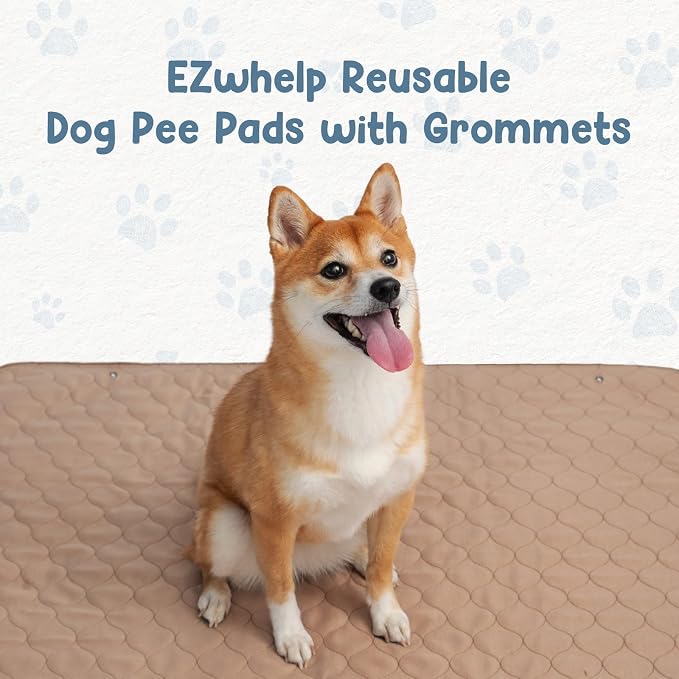 Washable Dog Training Pads - Reusable Waterproof Whelping - 41x41in | Sanitary puppy pee pads with rounded corners for pet essentials, laminated lightweight durable design for easy cleaning