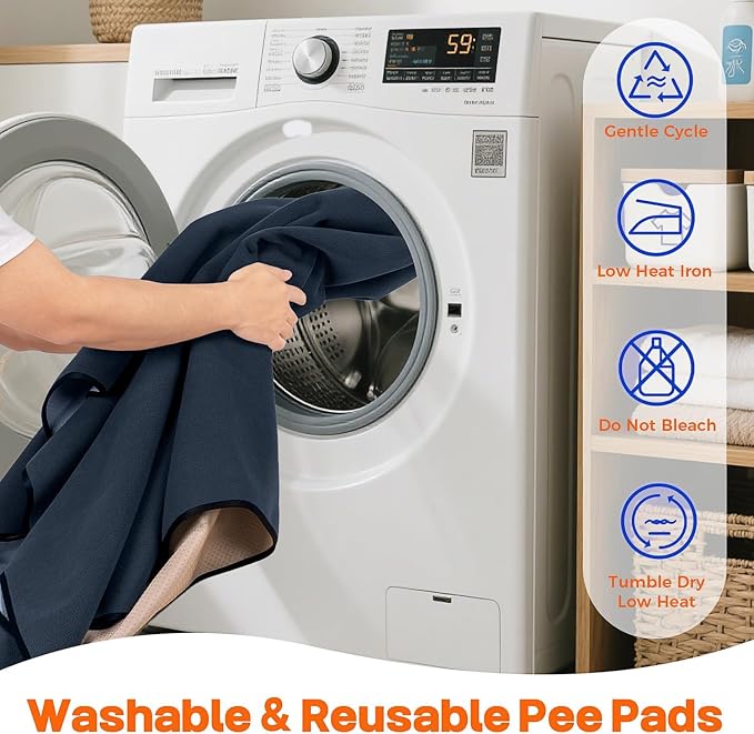 Sunsleek 84"x84" Washable Pee Pads for Dogs, Extra Large Puppy Pads | Reusable Waterproof Pet Training Mats, Super Absorbent, Non-Slip, for Whelping Pads & Incontinence for Playpen, Crate, Floor