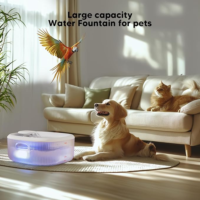 WOPET Dog Water Fountain for Large Dogs, 6L/205oz/1.6Gal Automatic Dog and Cat Water Fountain, Pet Water Dispenser with 2 Filters, Ultra-Quiet Pump, Great for Large Dogs Cats and Multi-Pet Home