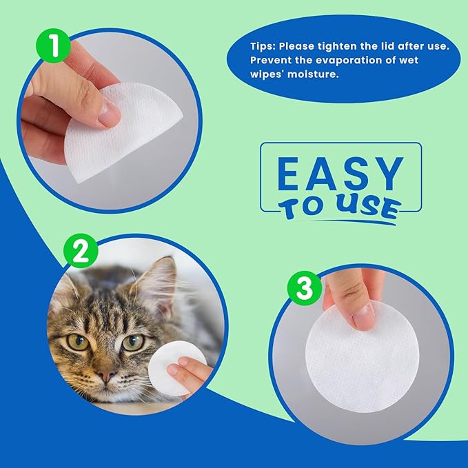 VOISEN 400Pcs Eyes Wipes for Dogs, Pet Tear Stain Remover Wipes, Care Eye Wash Pads for Dogs and Cats, Face, Eye Cleaner Pads to Gently Remove Discharge, Eye Wipes for Dogs & cat Eye Wipes