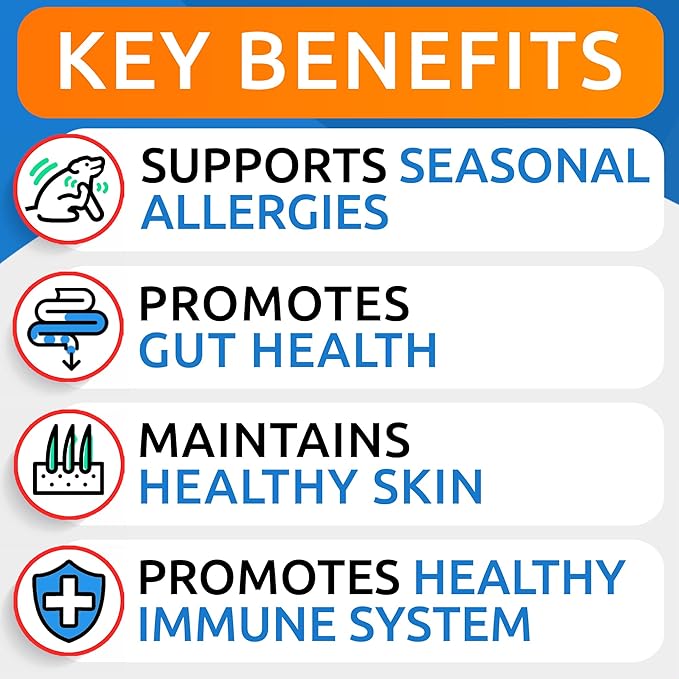 BARK&SPARK Dog Allergy Relief Soft Chews for Skin Health & Seasonal Allergies - Anti-Itch Supplement w/Omega-3, Quercetin & Bromelain Immune Treats for Dry Skin & Hot Spots - Chicken Liver - 360ct