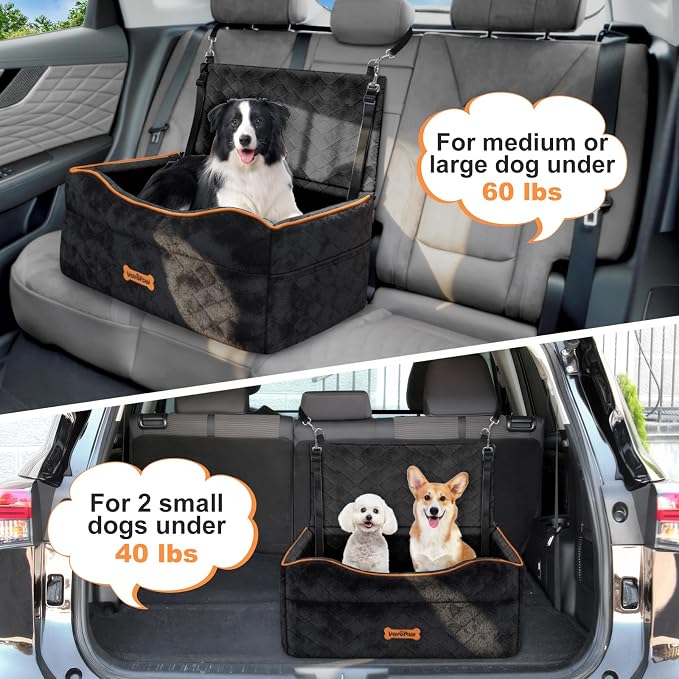 Medium Dog Car Seat Under 50Lbs or 2 Small Dogs Under 25Lbs