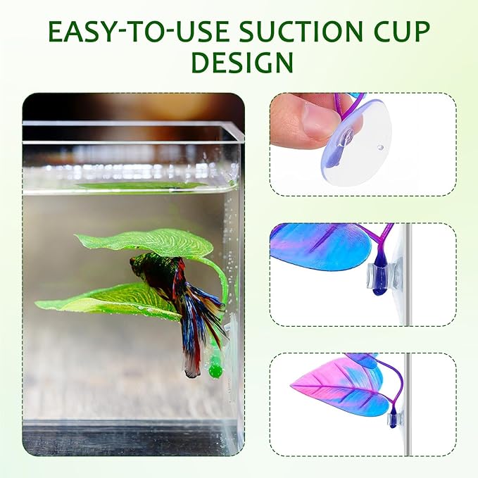 Betta Fish Tank Accessories, 4 PCS Betta Fish Hammock Toys Betta Resting Spot Fish Hideout Will Not Damage The Fish'S Tail Suitable for Sleeping Resting Hiding Playing Breeding