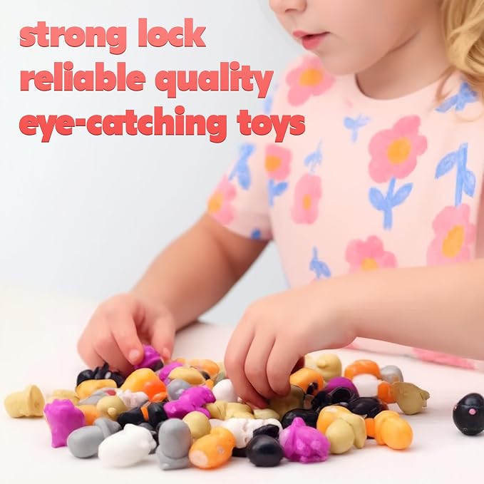 Farm Animals Figurine Toys in Capsule - 250 Pcs -1.1 Inch Plastic Capsules with Assorted Animals Mini Figurines for Kids - Easter Eggs with Toys - Toy Vending Machine Refill