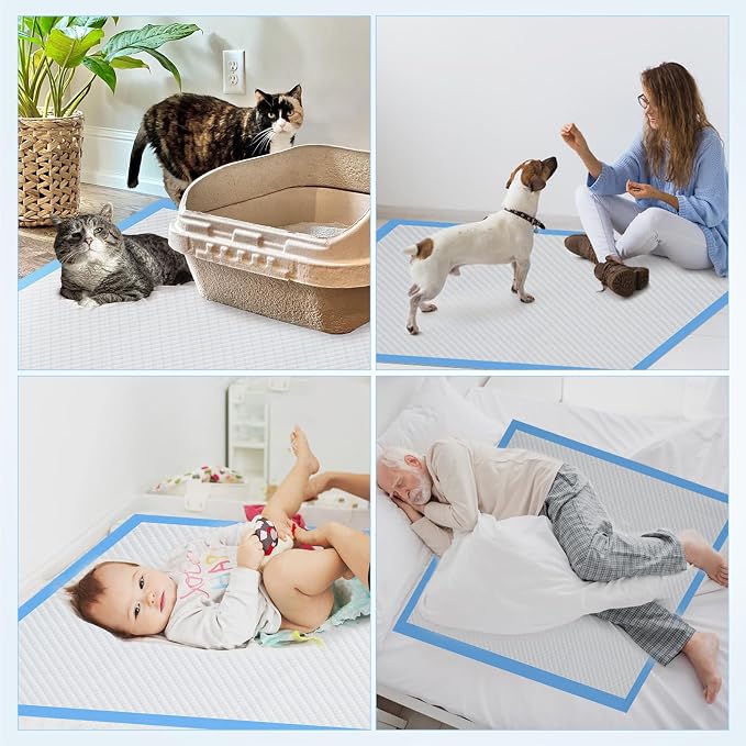 4XL Dog Pee Pads 36"x36", 6 Layer Absorbent Puppy Pads, 100 Count | 36"x36" extra-large pads with 1200ml capacity, quick-dry surface and leak protection for Old, Surgery,Large Dogs