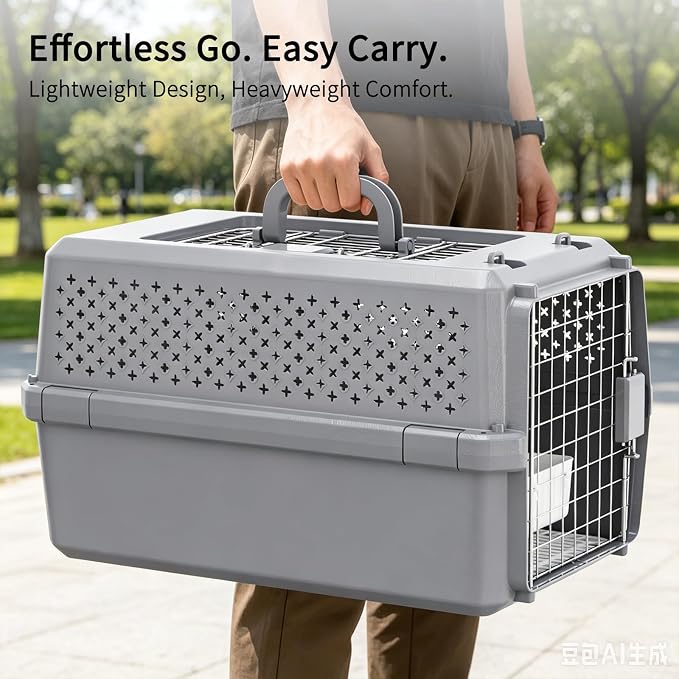 RIZZARI Portable Cat & Dog Carrier for Medium Pets:Hard-Sided Pet Travel Carrier
