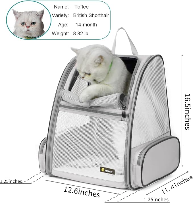 Texsens Innovative Traveler Bubble Backpack Pet Carriers for Cats and Dogs