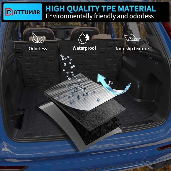 Cargo Liner Compatible with 2024 2025 2026 Chevrolet Trax Buick Envista Trunk Liner Cargo Mat TPE Back Seat Cover Protector 2024 Chevy Trax Accessories (Trunk Mat with Backrest Mat)