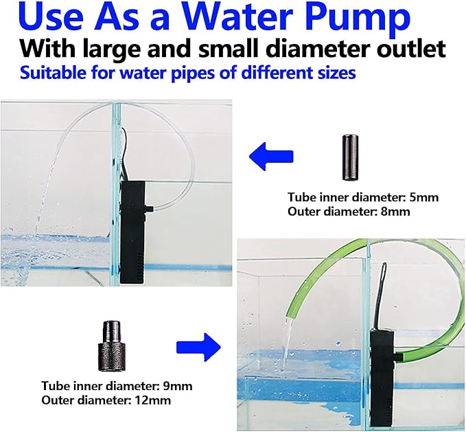 Aquarium Filter Small Betta Fish Tank Filter for 2-15 Gallon Silent 4-in-1 Adjustable Air Flow Fish Turtle Shrimp Tank Filter Submersible Aquarium Internal Filter 79 GPH Biochemical Rainwater