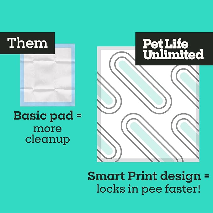 Pet Life Unlimited Smart Prints XL Puppy Pads for Dogs, Potty Training Pee Pads, 52 Count, 26" x 30", Leak-Proof, Super Absorbent, Quick-Dry, Patterned Pads with Odor Control, Made in USA