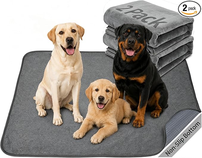 Wahsalbe Puppy Pads 2 Pack, 41x41 Washable Pee Pads Whelping Pads, Absorb Dog Mats, Non-Slip Dog Training Pads for Whelping, Potty, Training, Playpen, Crate