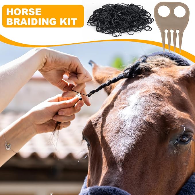 Uross Horse Grooming Kit 15PCS - Horse Brush Set with Organizer Tote Bag Care Cleaning Kit with Brush & Comb, Professional Equine Coat Care Gifts for Horseriders Beginner