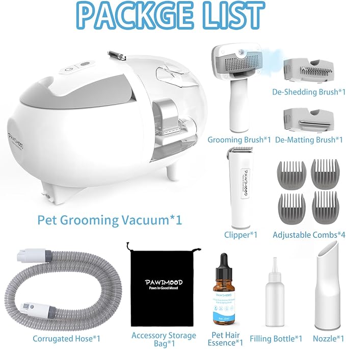 Dog Grooming Vacuum, 13000Pa & 2L Dust Cup & <55dB, 5-in-1 Self-Cleaning Pet Hair Vacuum with Spray Brush for Shedding, Quiet Deshedding Kit for Dogs Cats | self-cleaning with spray brush for shedding,Quiet <55dB,Includes clipper & steam brush,Home gro...