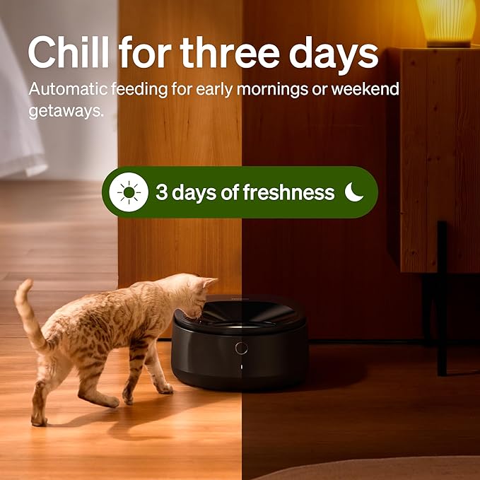 PETLIBRO Automatic Cat Feeder Wet Food with 2024 V1 Version Stainless Steel Bowl, Refrigerated 3 Fresh Meals for 3 Days, App-Controlled Pet Food Dispenser, Easy to Clean