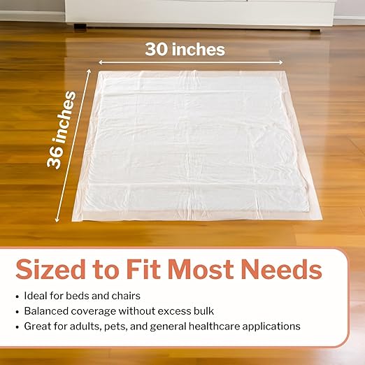 McKesson Underpads Bed Pads, Heavy Absorbency, 30 x 36 in, 300 ct | Chux Pads for Adults and Elderly, Baby Changing, Pee Pad for Pets