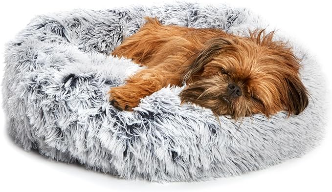 Barkbox Dog Bed, 2-in-1 Memory Foam Donut Cuddler Dog and Cat Bed, Calming Orthopedic Joint Relief Fur Crate Lounger for Pets, Machine Washable + Removable Cover, Waterproof Lining, Includes Toy | Calming Orthopedic Joint Relief Furry Crate Lounger for...