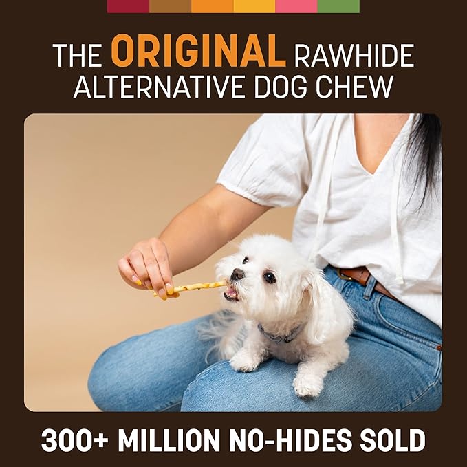 Earth Animal No Hide Stix - Rawhide Free Dog Chews Sticks 40 Count Chicken | Small Sticks Chicken Flavored Natural Rawhide Free Long Lasting Dog Chews - Pet Treats for Small Dogs and Cats