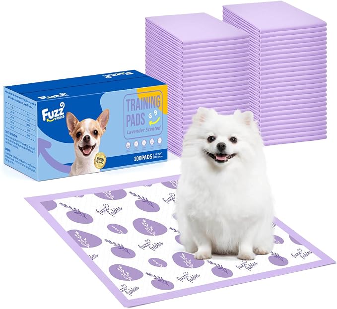Dog Training Pads-24"x 24",Disposable Puppy Pads,100Cts | Super Absorbent, Lavender Scented, Leak-Proof & Adhesive Tabs, Quick-Dry Surface,Odor Control Pee Pads for Small Puppy Dogs