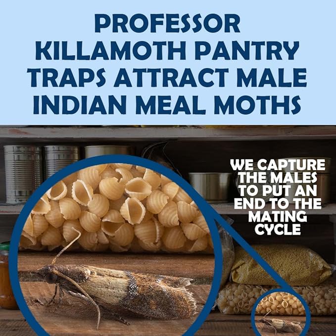 Professor Killamoth Pantry Moth Traps 6 Pack | New Blue Design | Child and Pet Safe | Premium Attractant