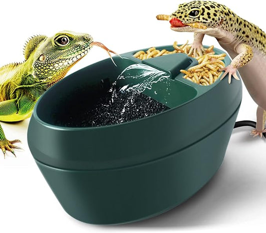 MYGIIKAKA Reptile Drinking Water Fountain Chameleon Accessories Automatic Circulation System with Trough, Bearded Dragon Cage Accessories Reptiles Habitat Waterfall for Snake/Lizard/Chameleon/Turtle