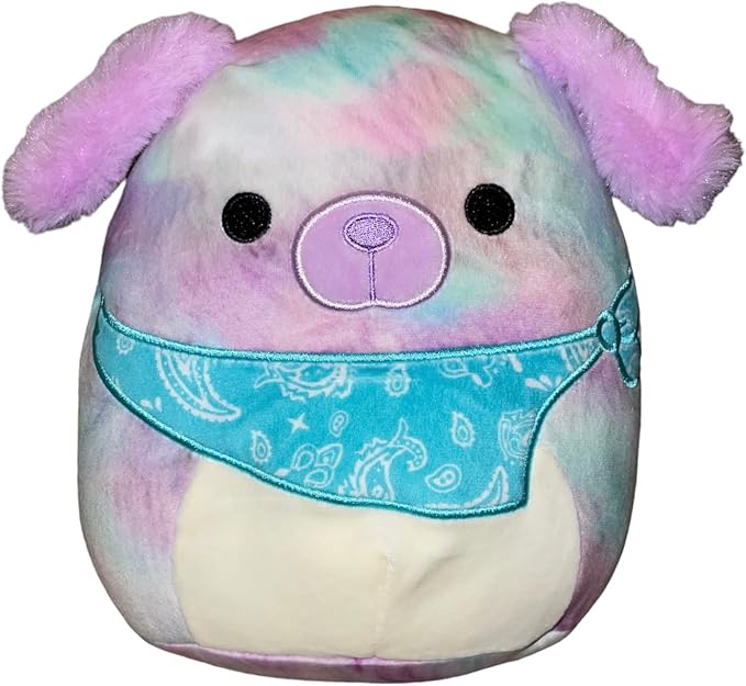 Squishmallow Official Kellytoy Plush Pets Squad Dogs Cats Bunnies Frogs Squishy Soft Plush Toy Animals (Teal/White/Purple, Bashira Dog, 8 Inch)