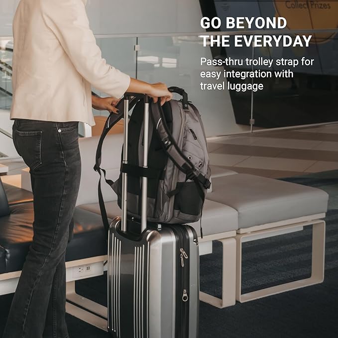 SWISSGEAR 1900 ScanSmart TSA Laptop Backpack Fits 17 Inch Laptop with RFID Protection and Tablet Pocket, Sting Grey Ballistic, 19-Inch
