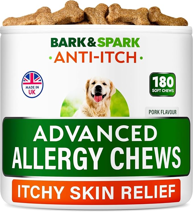 BARK&SPARK Omega 3 for Dogs - 360 Fish Oil Treats for Dog Shedding, Skin Allergy, Itch Relief, Hot Spots Treatment - Joint Health - Skin and Coat Supplement - EPA & DHA Fatty Acids - Salmon Oil