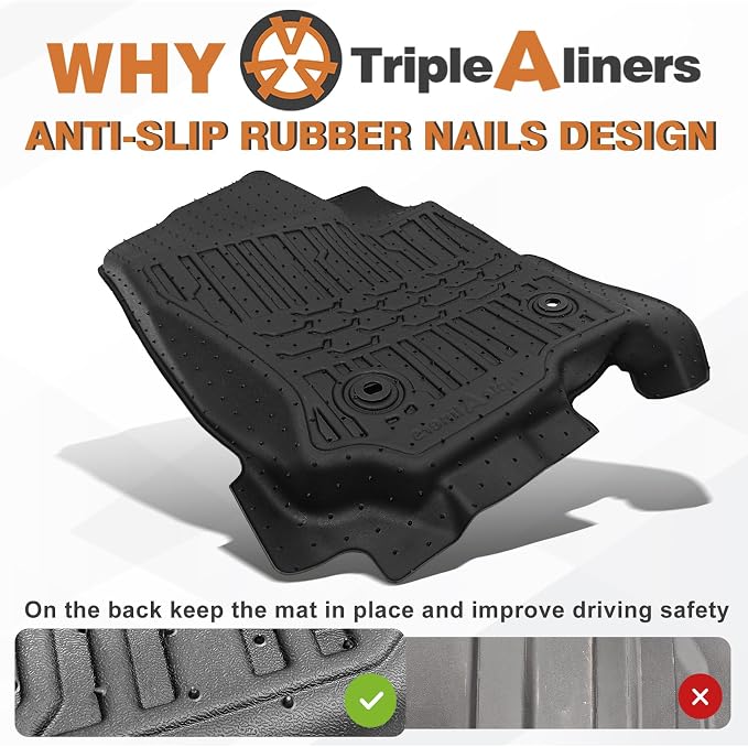 TripleAliners Fit for Toyota 2025 2026 4Runner Accessories Floor Mats All Weather Liners Custom Fit TPE Heavy-Duty 1st&2nd Row Waterproof Anti-Slip Floor Liners (Only for 5 Seats) Not for Hybrid Model
