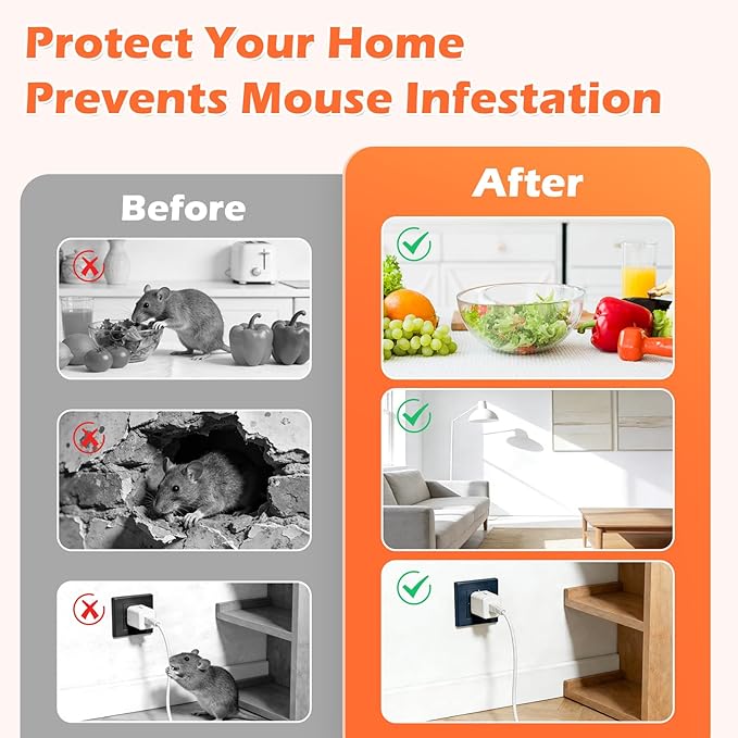 Mouse Repellent Indoor, Rodent Repellent, 12 Packs Upgraded Natural Peppermint Balls for Rodents, Suitable for Mice, Rats, Squirrels, Spiders, and Pests, Safe for Homes & Pets (12, White)