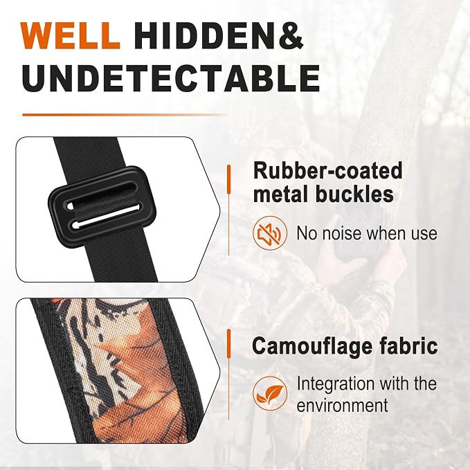 KalkalTree Stand Harness, Adjustable Hunting Safety Harness with Whistle Aid, Lightweight, Camouflage Colors, Size M-3XL