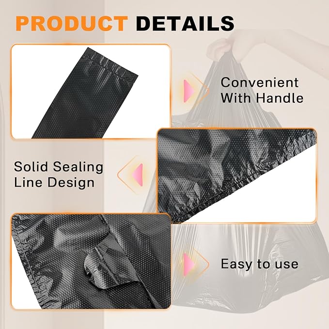 100 Count Dog Poop Bags Compatible with Arm & Hammer Pooper Scoopers, Thickened Pet Waste Bags with Easy-Tie Handles, Leak-Proof for Swivel Bin & Rake