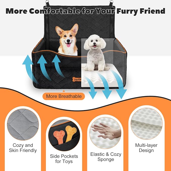 Medium Dog Car Seat Under 50Lbs or 2 Small Dogs Under 25Lbs