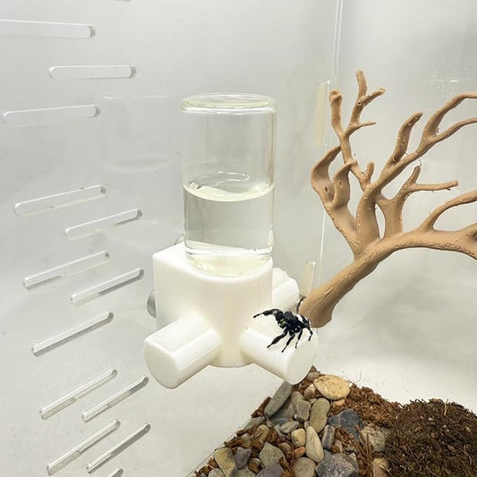 Jumping Spider Water Dispenser, Magnetic Hanging Feeder,Suitable for Jumping Spiders,Tarantulas, Praying Mantises,Arboreal Animals, and Other Small Animal Enclosure Accessories (White, 10ML)