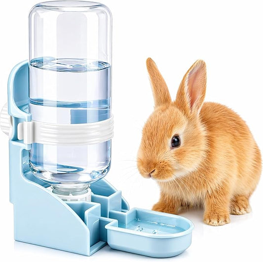 Rypet Rabbit Water Bottle No Drip - 17oz Hanging Water Fountain Automatic Dispenser Pet Cage Water Feeder for Bunny Chinchilla Guinea Pig Hedgehog Ferret Blue