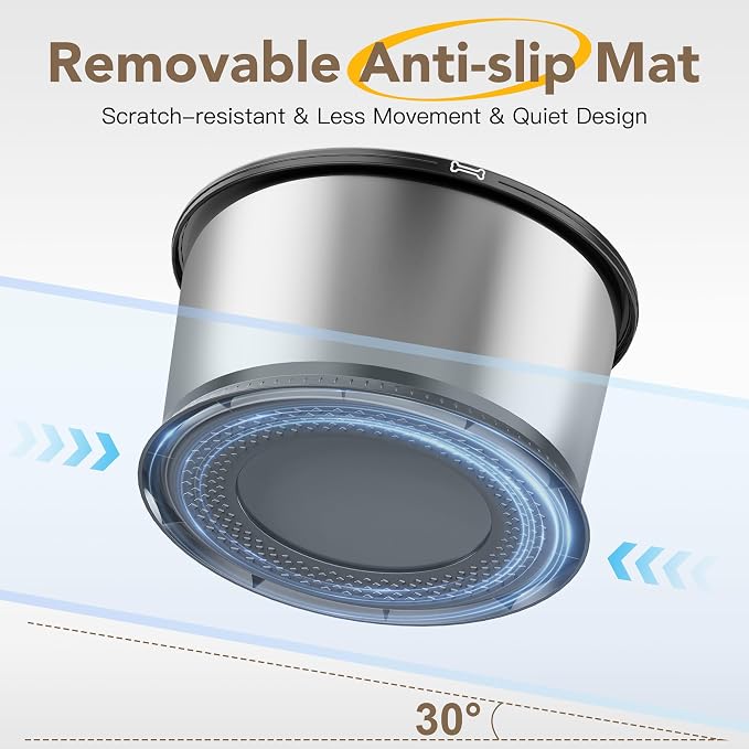 6.5L Stainless Steel Dog Water Bowl, No Spill Water Bowl for Dogs | Large Capacity, Slow Drinking Feeder, Splash Proof, With Anti-Slip Mat, Dishwasher Safe, Sturdy, Suitable for Mess Drinkers