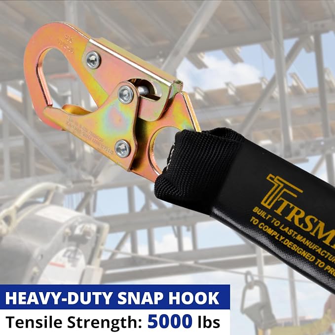TRSMIMA Safety Harness Fall Protection - Safety Harnesses Construction Kit | Fall Arrest Full Body Safety Harness with Shock Absorbing Lanyard Tongue Buckle