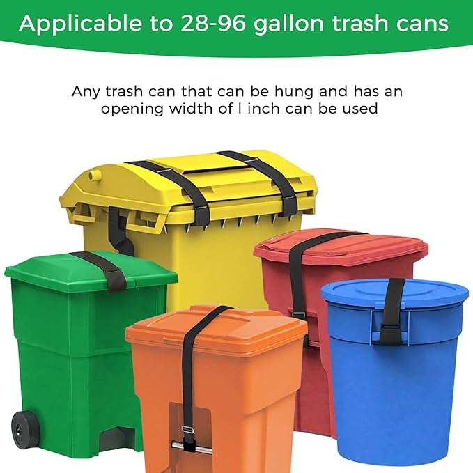 1 Pack Trash Can Locks for Animals, Adjustable Double Metal Claw Bear Proof Trash Can Lock, Outdoor Trash Can Lock Straps Prevent Raccoons Dogs Mice and Small Animals from Rummaging Trash Bin