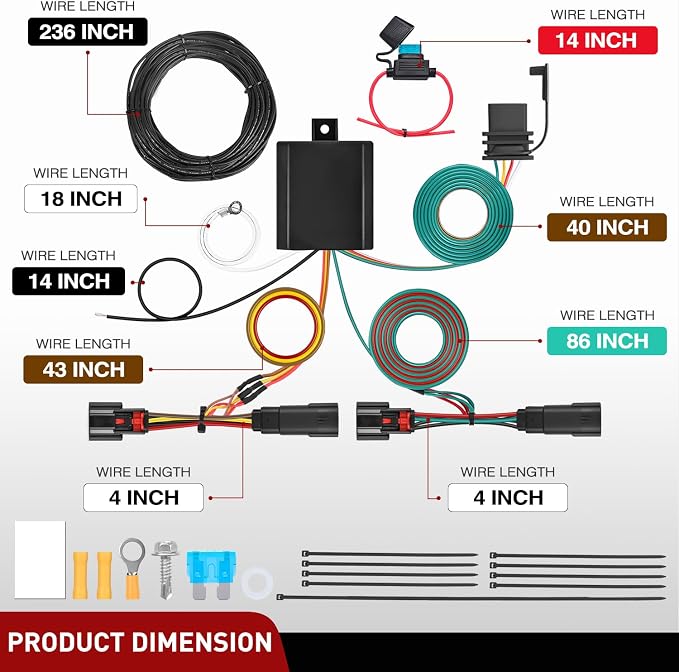 Nilight 4 Pin Trailer Wiring Harness Kit 56406 Simple Fit Tow Hitch | Vehicle Standard 4 Way Connector Custom for 2019 2020 2021 2022 2023 Jeep Cherokee