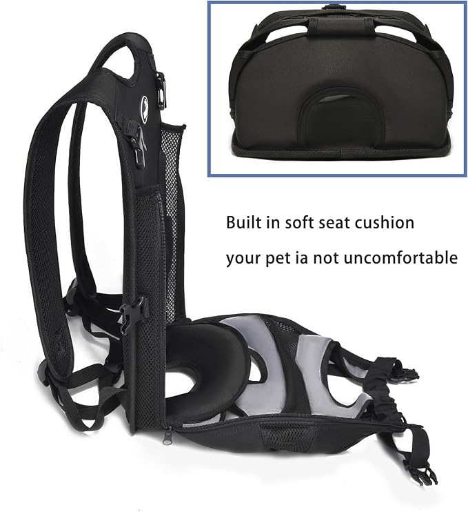 Wakytu Pet Carrier Backpack, Pet Front Dog Carrier Backpacks, Adjustable Pet Front Cat Dog Carrier Backpack Travel Bag, Legs Out, Easy-Fit for Traveling Hiking Camping for Small Cats Dogs