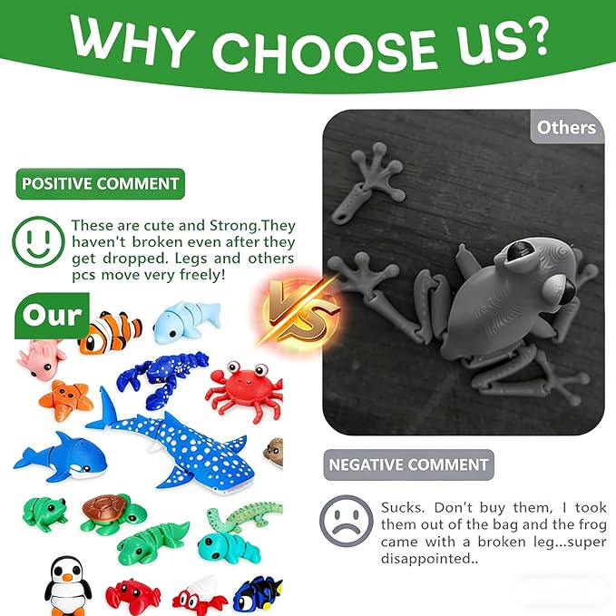 30 Pcs Mini Random 3D Printed Animal Statues Figurines Set Movable Joints Surprise 3D Printed Animals Cute Desk Decor Party Favors for Adults Home Office Desk Decoration Display