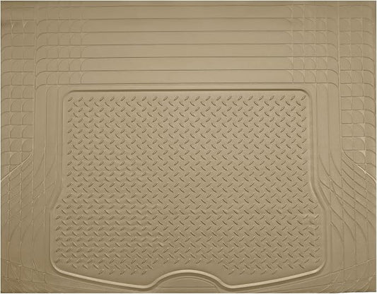 PIC AUTO Heavy Duty Cargo Liner, Trimmable All-Weather Rubber Trunk Mat for Cars, SUVs, Vans & Trucks, Anti-Slip Backing, Durable Protection, Large, Beige