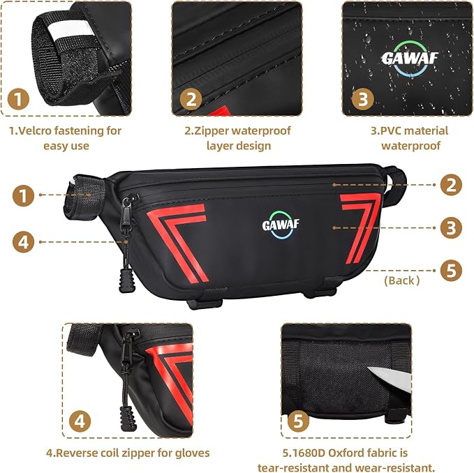 Upgrade Motorcycle Handlebar Bag, Universal Waterproof Motorcycle Tool Bag, Bicycle Front Storage Bag Fit for SURRON LIGHT BEE X, S X160, X260, Talaria Sting Segway Electric Dirt Bike