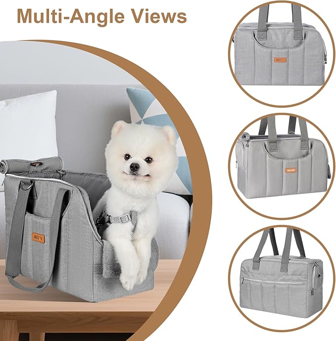 Dog Purse Carrier for Small Dogs Cats Rabbits Up to 12lbs, Lightweight Pet Sling Carriers with Crossbody Strap, Portable Puppy Soft Sided Tote Bag Carrier for Vet,Hiking,Travel Gray