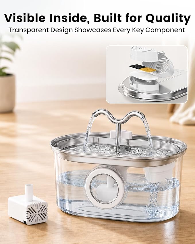 Official Replacement Filters for Pet Water Fountain | 15 Pack Replacement Filters - Self-Designed Filtration System - Easy Filter Changes - Compatible with SohoTeco Fountains