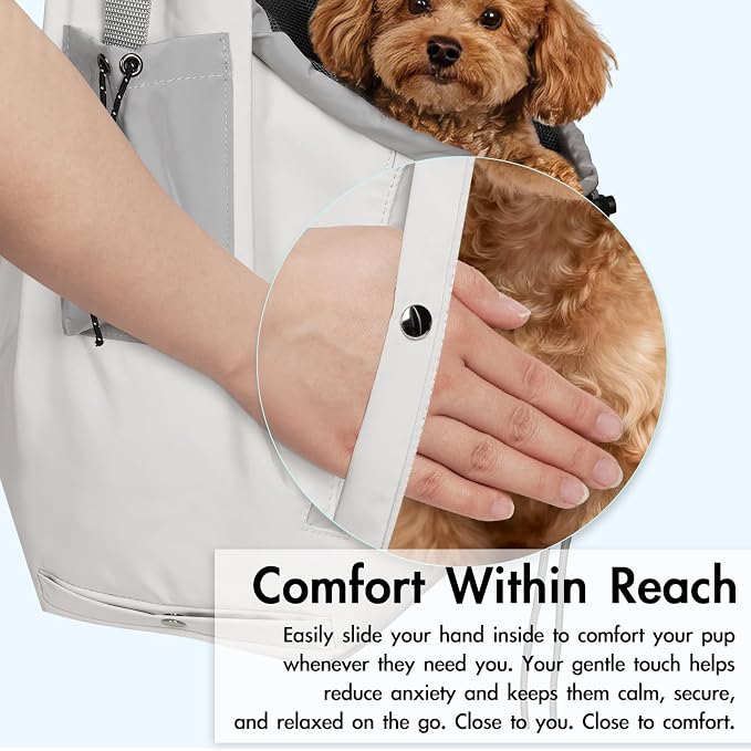Dog Carrier Sling, Puppy Carrier Sling 20 lbs, Grey | Dog Carriers for Small Dogs & Cats With Pockets, Machine Washable, Adjustable Shoulder Strap, Hands Free for Outdoor Use