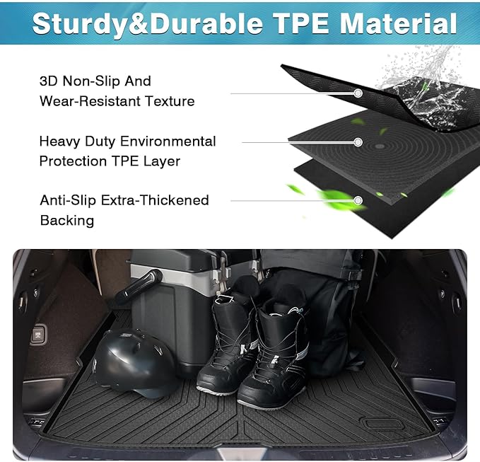 Mixsuper Cargo Liner Custom Fit for 2019-2025 Honda Passport All Weather Trunk Liner Anti-Slip Rear Cargo Mat Black